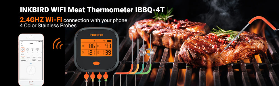 Bbq Thermometer Ibbq 4t Inkbird Probe Wifi Inkbird WiFi Grill